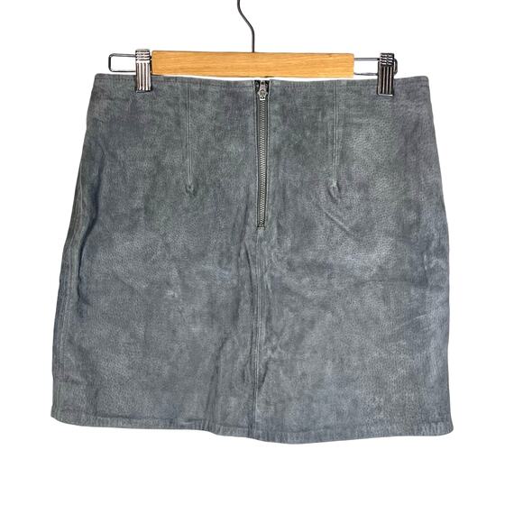 Blank NYC 100% Leather Gray Mini Skirt Size 28 - Picture 3 of 9